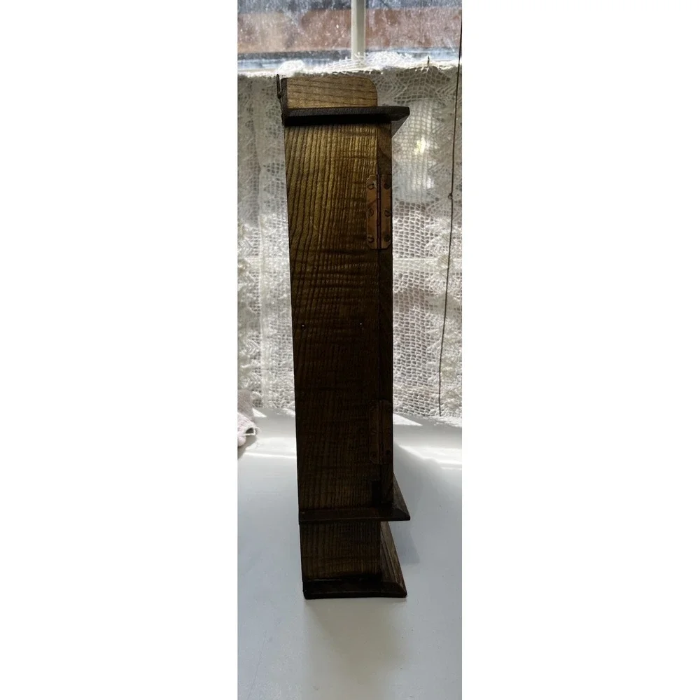 Vintage Antique Wood Wall Spice Rack Copper Hardware 14